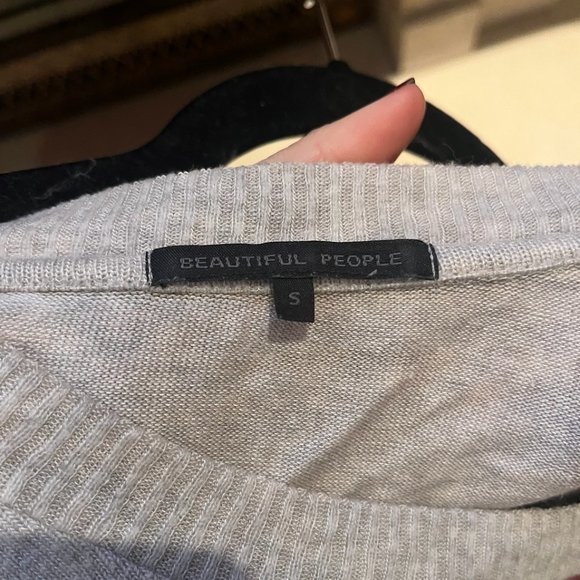 Gray Long Sleeve Sweater, Size small, Beautiful People brand - Picture 3 of 3